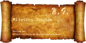 Miletics Ibolya névjegykártya