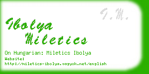 ibolya miletics business card